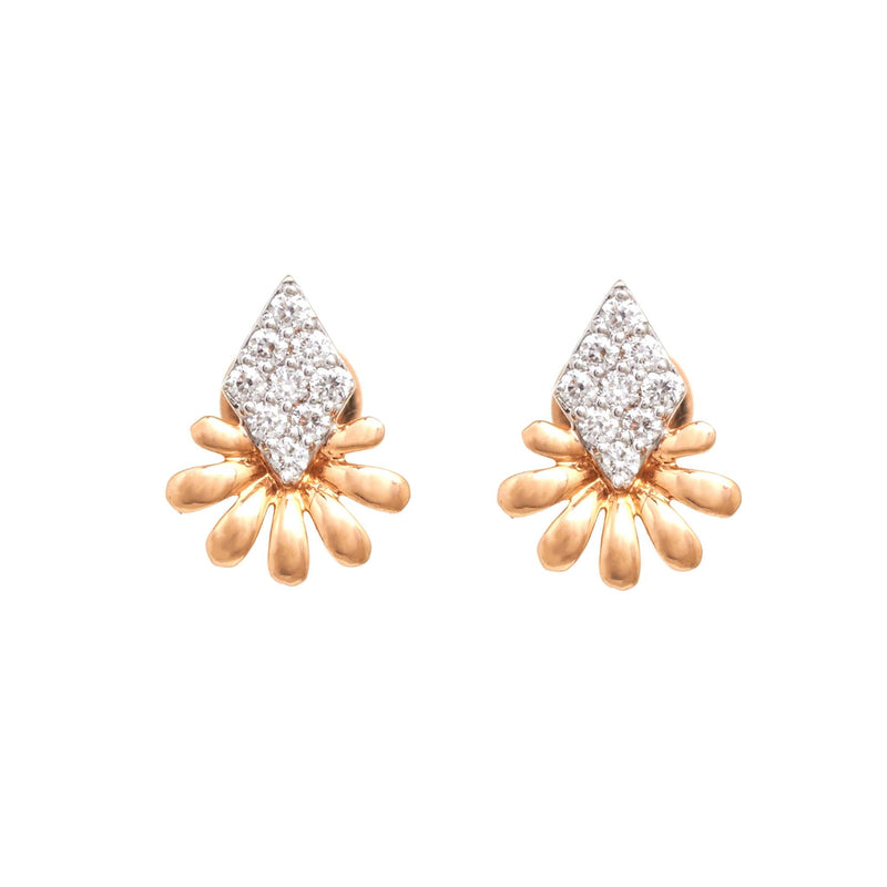 Circular Style Diamond Stud Earrings